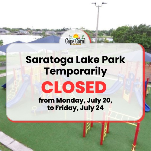 Flyer for Saratoga Lake Park Temporary closure from July 20 to 24